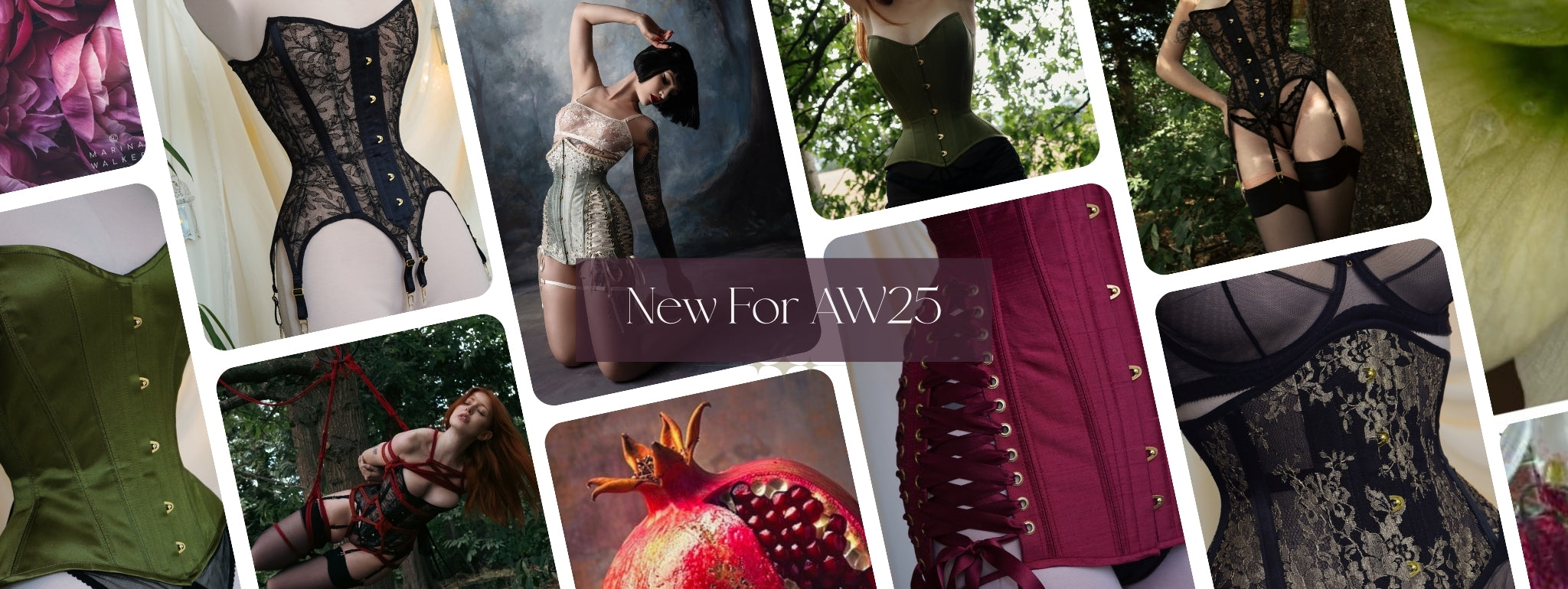 Collage of fashion images with 'New For AW25' text overlay.
