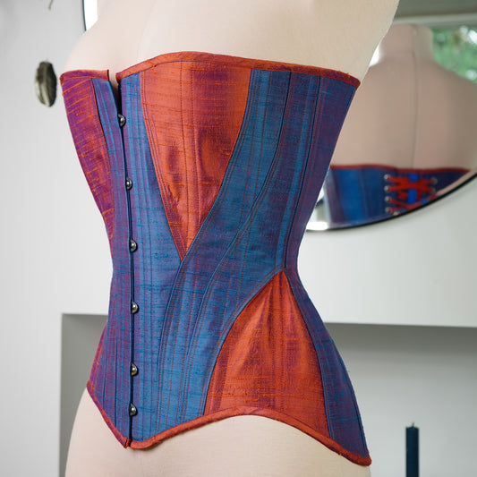 Sale: 23"Blue/ Gold S bend Overbust Sample